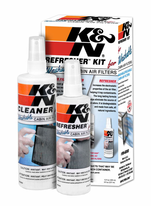 K&N Air Filter Cleaner Kit, 8 oz Refresher and 12 oz Cleaner - 99-6000