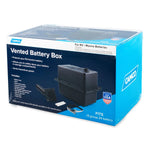 Camco Battery Box, Fits Group 24 Batteries, 14-7/8 in Height x 9-5/8 in Width x 10-1/4 in Depth, Black - 55371