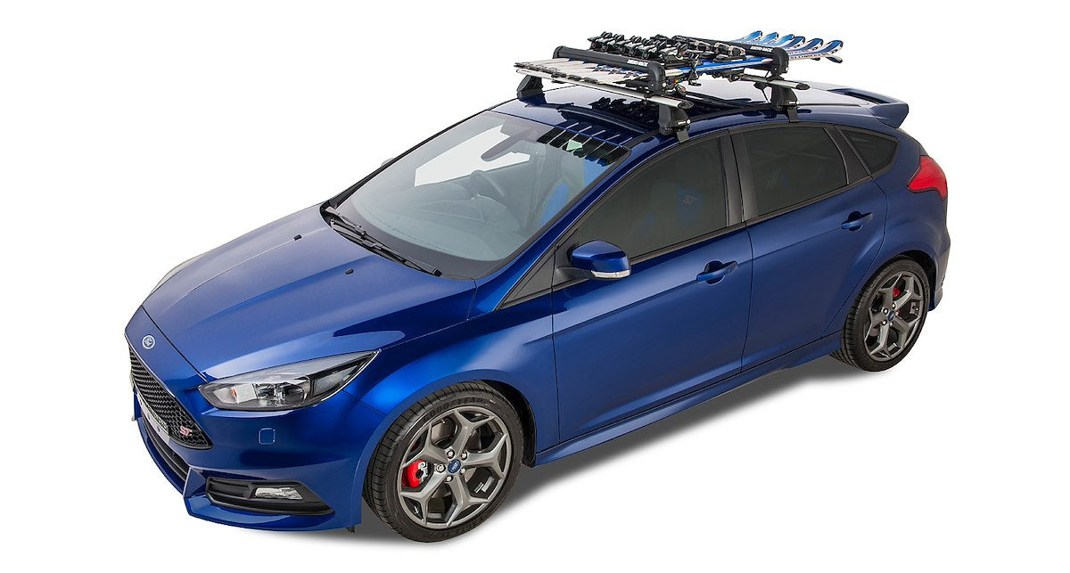 Rhino-Rack USA Ski Carrier - Roof Rack Kit, Carries Up To 6 Pairs Of Skis Or 4 Snowboards, With 2 Ski Carriers/4 Keys/Mounting Hardware - 576