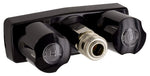 Phoenix Products Exterior Spray Port, 3-3/8 in Center, 2 Black Knob Handle, Black - PF213790