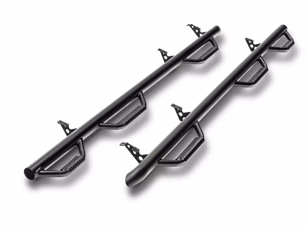 N-Fab Nerf Bar, W2W Series, 2 in Round Bent, Black Textured Powder Coated Steel - T1164RL