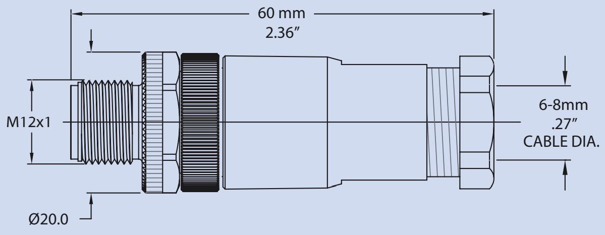 Maretron Marine Network Cable Connector, Micro/Mid Field Attachable 5-Pin Male Connector, Approvals: NMEA 2000 Approved/IEC 61162-3 - FA-CM-ST