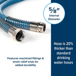 Camco Fresh Water Hose, 5/8 in Internal Diameter, 25 ft Length, 100 PSI Working Pressure - 22833