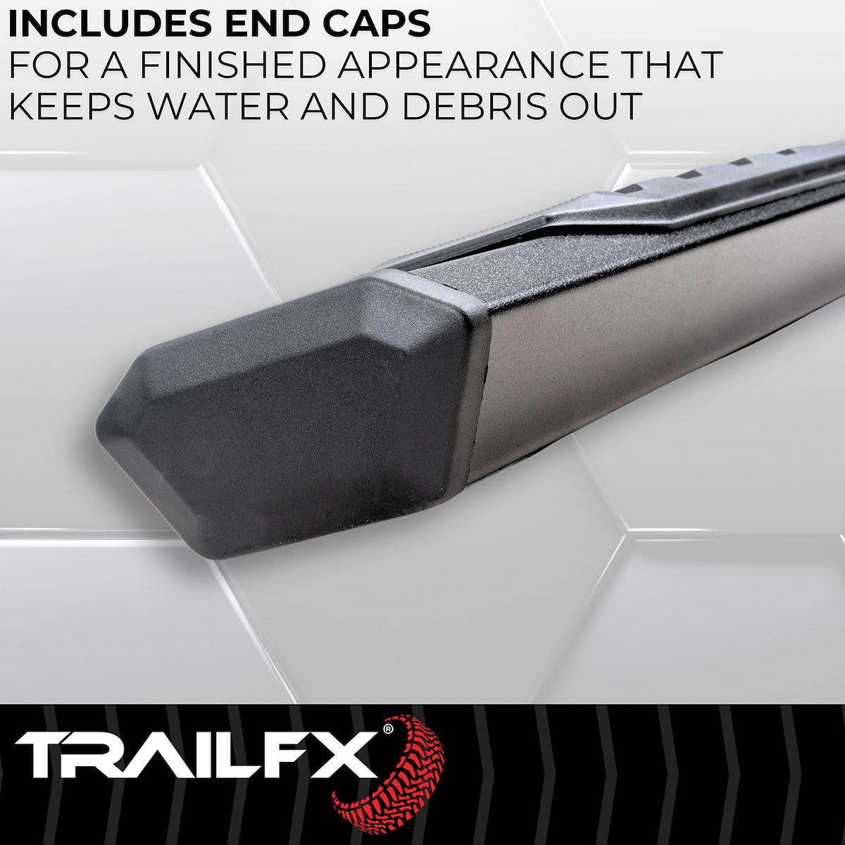 TrailFX Nerf Bar, TrailFX A4 Series, 4-1/2 in Hexagonal Straight, Titanium Black - AL4006B