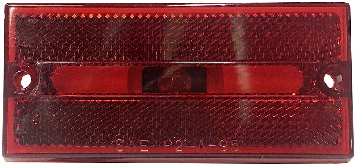 Peterson Manufacturing Clearance Light, Incandescent, 3.88 in Length x 1.80 in Width x 0.52 in Height, Red Lens - V132R