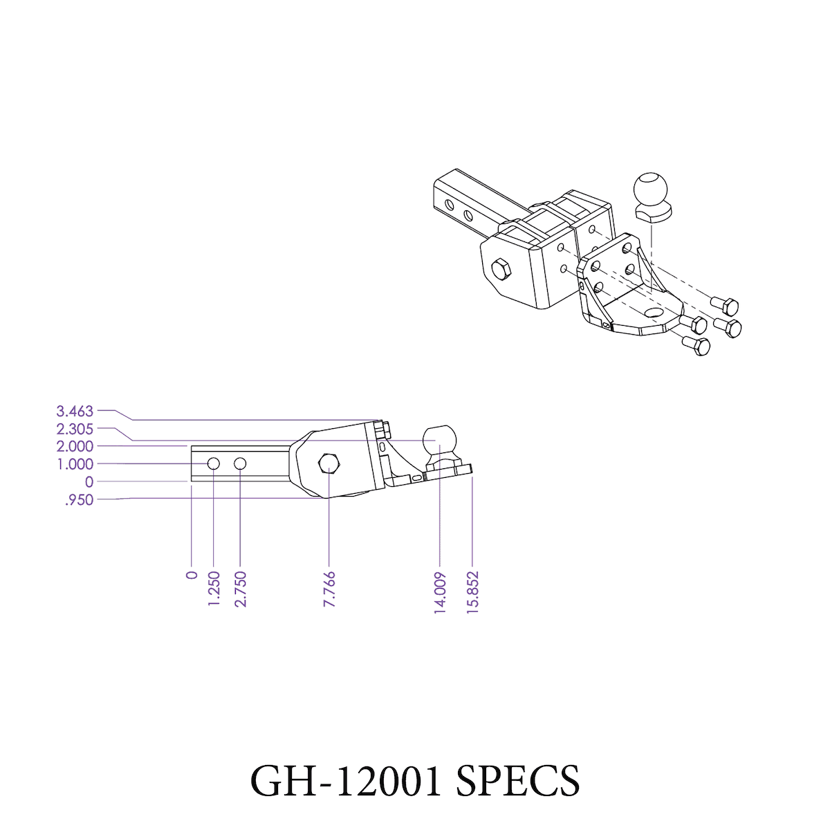 GEN-Y Hitch Adjustable Ball Mounts GH-12001 product image 2