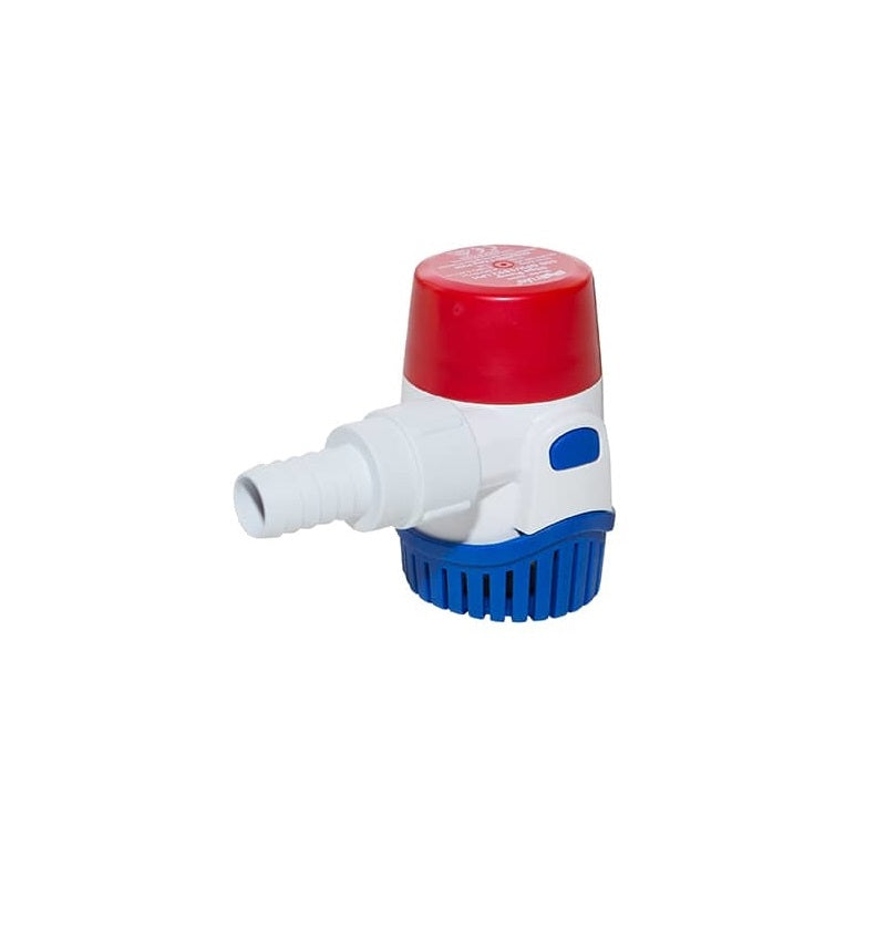 Rule Bilge Pump, 500 gal Per Hour, 2.4 in Width x 3-1/2 in Height, 3/4 in Hose - 25DA