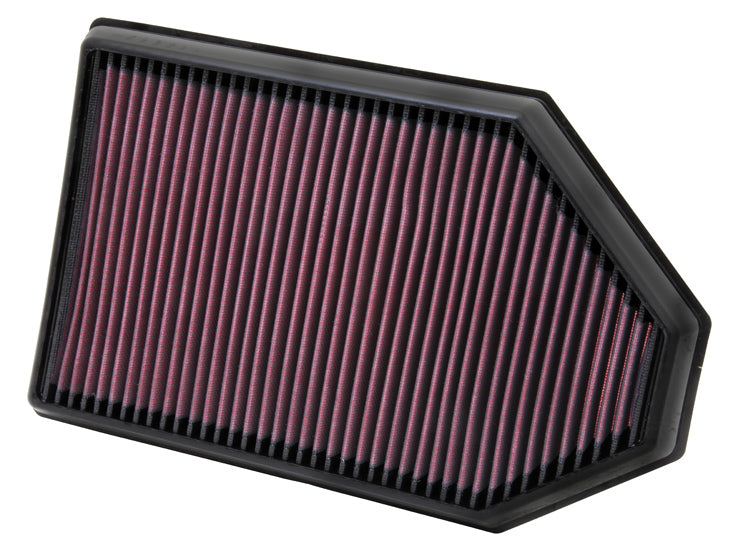 K&N Air Filter, Red, 14.348 in Length x 9-1/8 in Width x 1-3/4 in Height - 33-2460