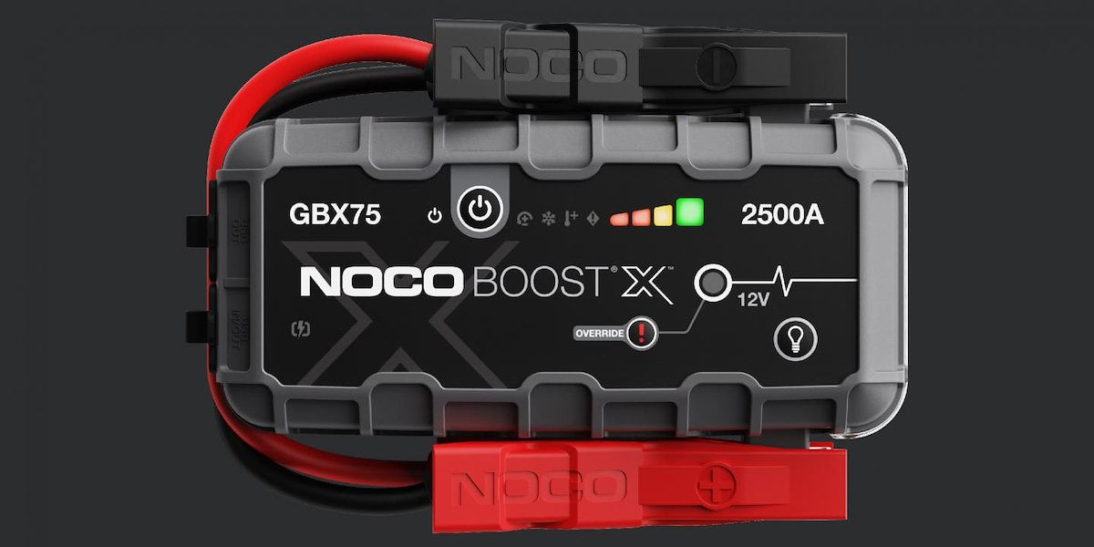 NOCO Battery Jump Starter, 74 Watt Hours Capacity Lithium-Ion Battery, 2500 Peak amp, 1.7 Hour Charging Time - GBX75