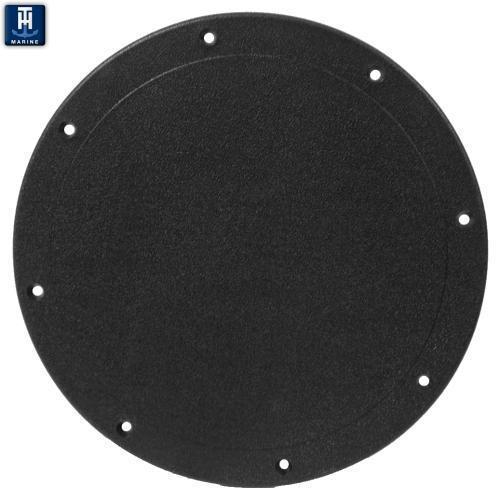 T-H Marine Boat Deck Plate, 5-5/8 in Outer Diameter, Matte Black - SDP-1-DP