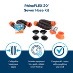 Camco Sewer Hose, 20 ft Extended Length, 3 in Diameter, 23 Mil Polyolefin Reinforced With Steel Wire - 39741