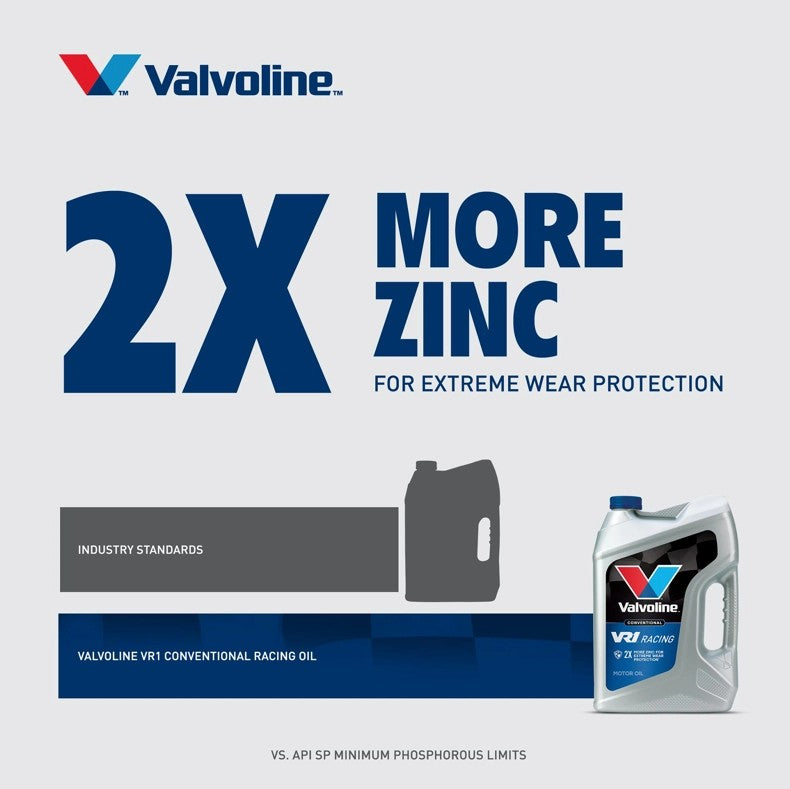 Valvoline Oil, VR1 Racing Oil, SAE 20W-50, 1 qt Bottle, Case Of 6 - 822347
