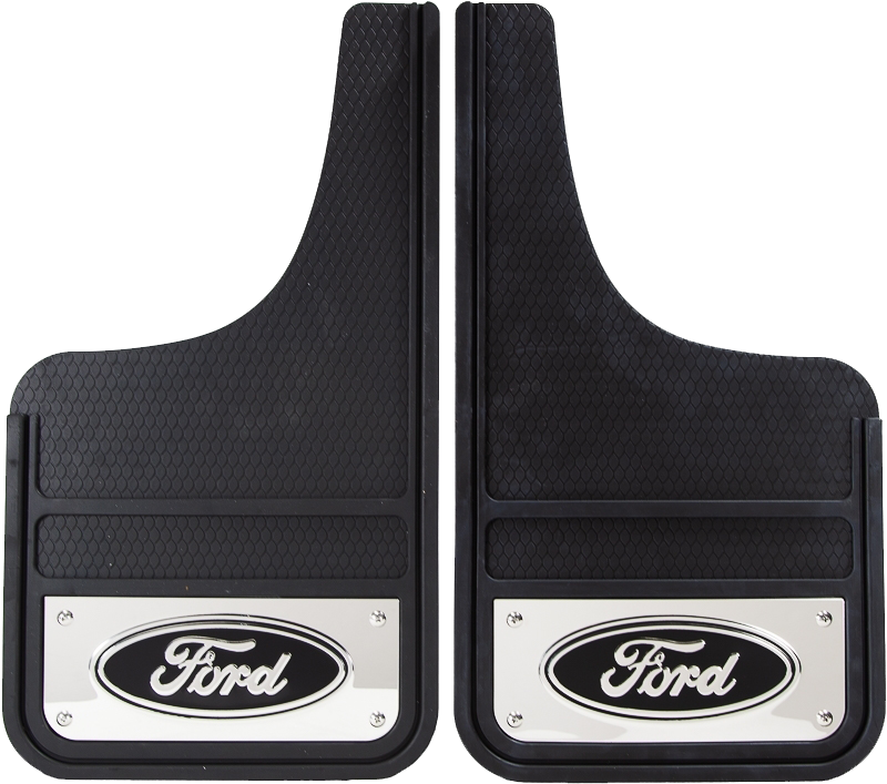Plasticolor Mud Flap, Ford Logo With Stainless Steel Insert, Set Of 2 - 001837R01