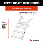 Lippert Entry Step, Solid Step  4.0, 4 Manual Fold-Up Steps, 30 in Width x 8-1/2 in Depth - 2024057001