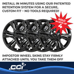 Coast2Coast Wheel Skin, 18 in, 6 Split Spokes, Gloss Black, Set Of 4 - IWCIMP438BLK