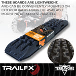 TrailFX Traction Mat, 42-1/2 in Length x 12-1/2 in Width x 2-1/2 in Height, Supports 20,000 lb, Black, Set Of 2 - TBBK01
