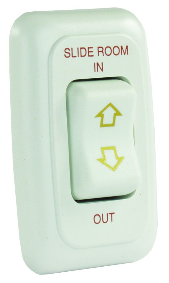 JR Products Slide Out Switch, 5 Pin Terminal, 1.85 in x 1.2 in Cutout, 40 amp/12 V - 12075