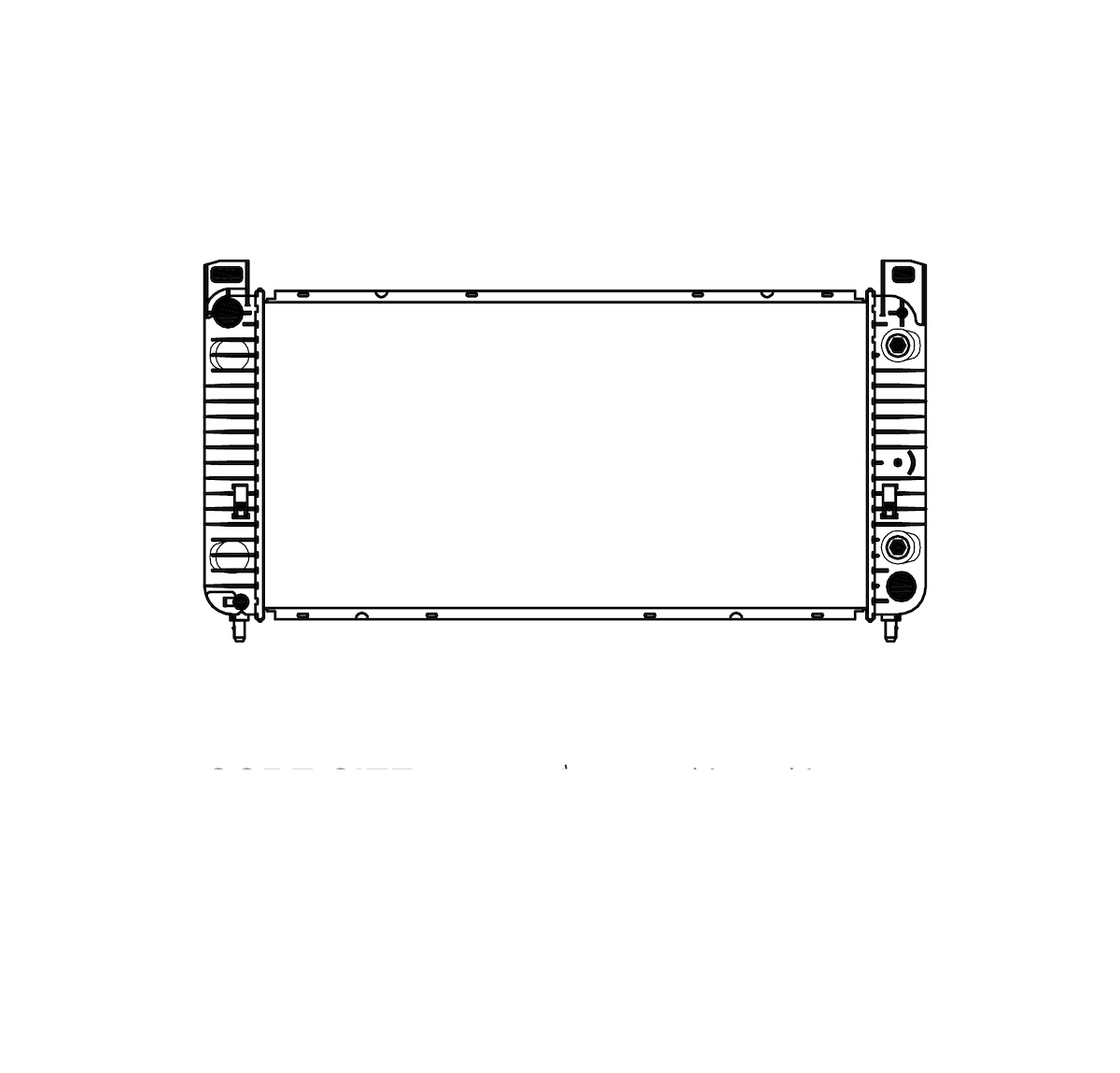 CSF Radiator, Overall Dimensions 41-7/8 in Length X 23-9/16 in Height, Core Dimensions 34 in Length X 17-1/4 in Height X 1-1/4 in Depth - 3653