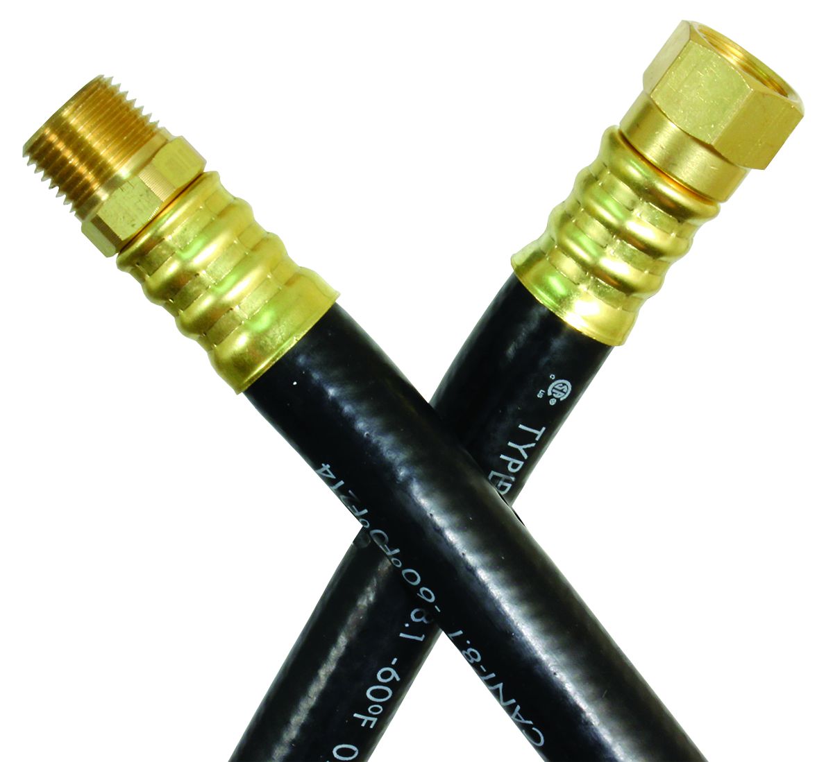 JR Products Propane Hose, 3/8 in Inside Diameter Rubber Supply Hose, 3/8 in Female Swivel SAE End x 3/8 in Male Pipe End, 24 in Length - 07-31395