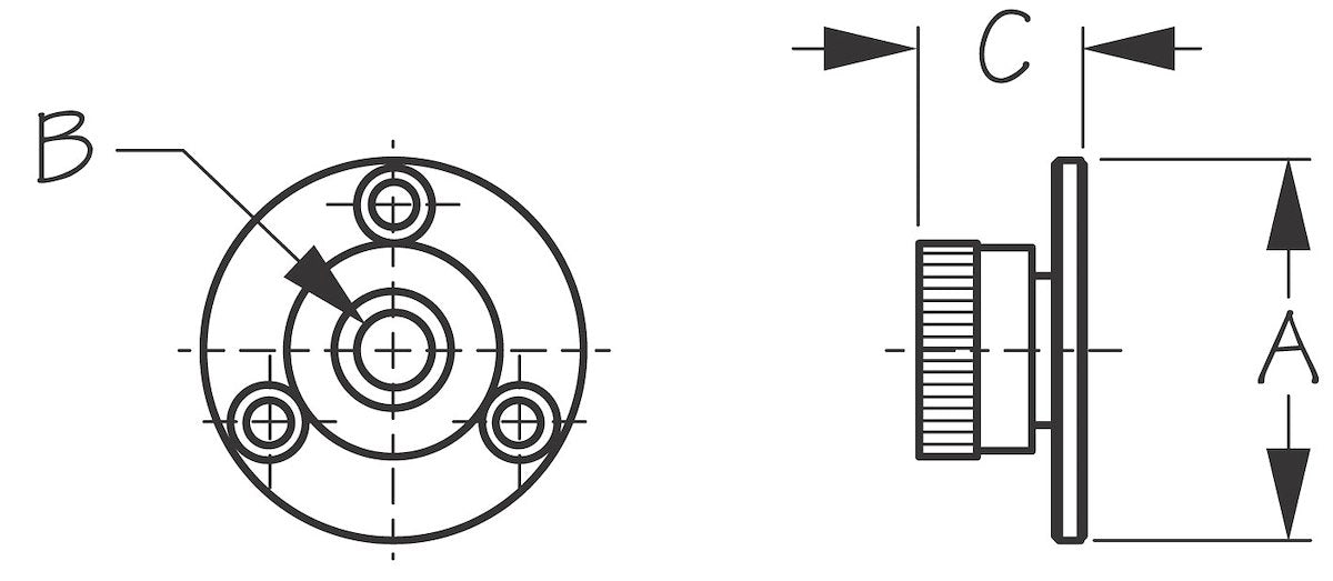 Sea Dog Cable Gland, Use To Pass Through 5/16 in RG8X Cables, Chrome Plated Brass, With Knurled Nut - 426042-1