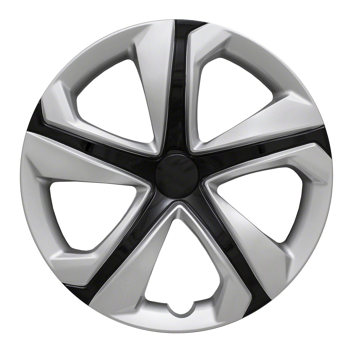 Coast2Coast Wheel Cover, 16 in, 5 Spoke, Silver/Black, Set Of 4 - IWC52016SB