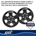 Coast2Coast Wheel Skin, 18 in, 5 Spokes, Gloss Black, Set Of 4 - IWCIMP392BLK
