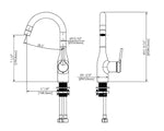 Phoenix Products Faucet, Slimline 11 in Height Hi-Arc Spout, 1 Hole Application, Ceramic Disc Valve - PF231410