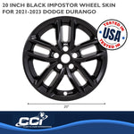 Coast2Coast Wheel Skin, 20 in, 5 Double Spokes, Gloss Black, Set Of 4 - IMP484BLK