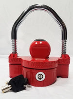 Trimax Locks Trailer Hitch Lock, Fits 1-7/8 in/2 in And 2-5/16 in Couplers, Red, Steel Shackle/Die Cast Body - UMAX25D