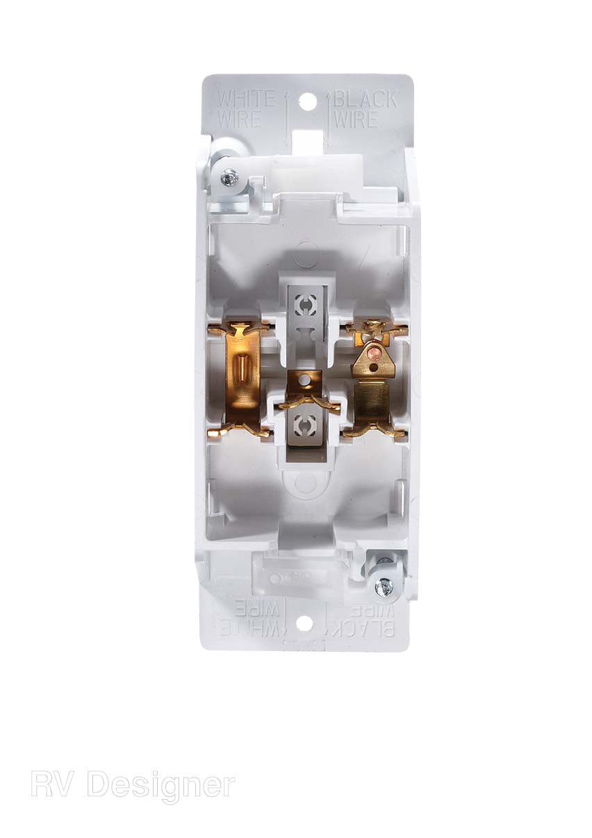 RV Designer Interior Light Switch, 125 V AC, White - S841