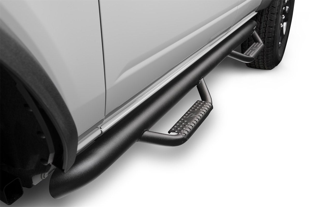 N-Fab Nerf Bar, W2W Series, 3 in Round Bent, Black Textured Powder Coated Steel - F2172B-TX