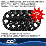 Coast2Coast Wheel Cover, 16 in, Painted Glossy Black, Set Of 4 - IWC54216BLK