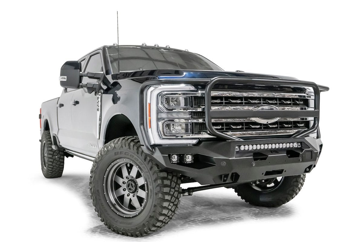 Fab Fours Bumper, Matrix Series, With Internal Winch Mount For 12,000 lb Warn Zeon Winch, Powder Coated Black Steel - FS23-X5950-1