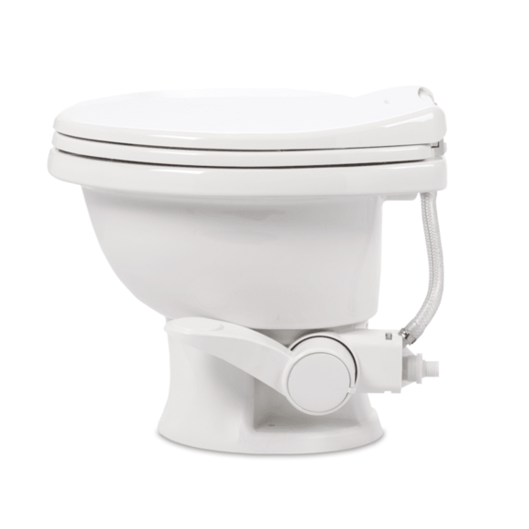 Dometic Toilet, 411 Series, Round Seat With 13-1/2 in Seat Height, White Ceramic - 9610008263