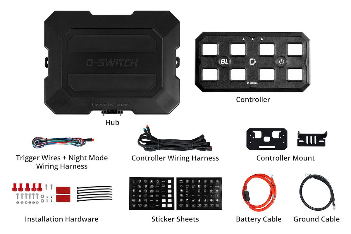 Diode Dynamics Switch Panel, 8 Switch Panel, Black, Aluminum Casting/ASA Plastic - DD8373