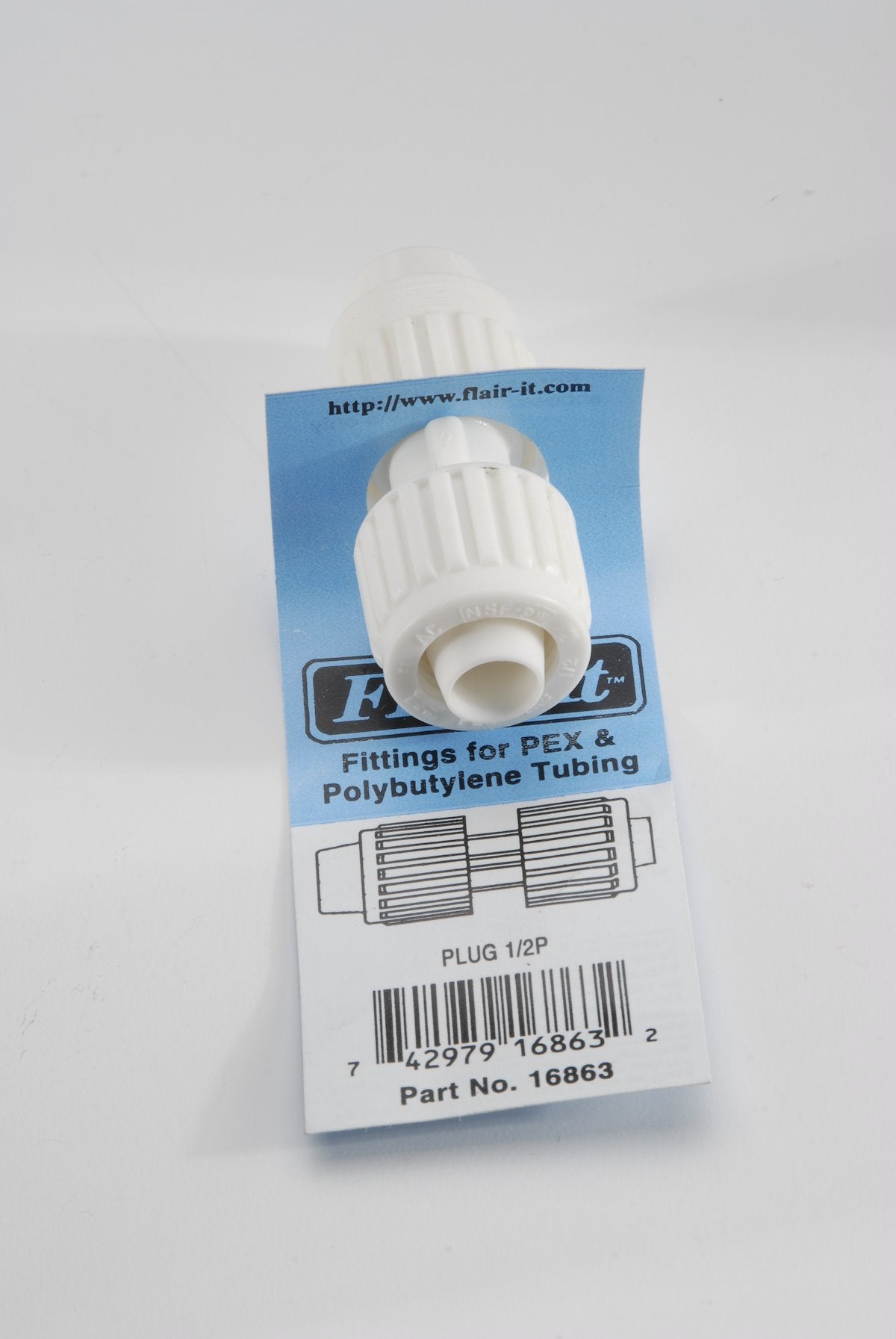Elkhart Supply Fitting Plug/Fitting Cap, 1/2 in Plug, White - 16863