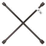 Performance Tool Lug Nut Wrench, 4 Way Wrench, Black, Steel - W1