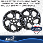 Coast2Coast Wheel Skin, 17 in, 5 Y Spokes, Gloss Black, Set Of 4 - IMP509BLK