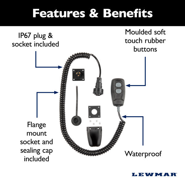 Lewmar Windlass Remote Control, 2 Button, 3 Meter Cable - 66940002