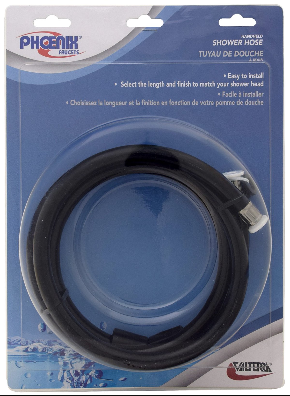 Phoenix Products Shower Head Hose, 60 in Length, Fits Phoenix Exterior Shower Part Number 377BK, Black/Vinyl - PF276018