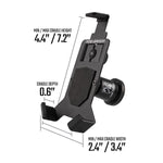 Mob Armor Cell Phone Mount, 90 Degrees of Tilt and 360 Degrees of Rotation, Black, Aluminum - MOBM2-BLK-LG