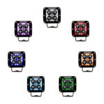 Rigid Industries Driving/Fog Light, LED Bulb, 4 LED Clear Bulb, 3.2 in Square, Set Of 2 - 202053