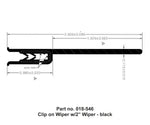 AP Products Slide Out Seal, Clip On Wiper With 2 in Wiper, 3 in Width x 7/16 in Height x 35 ft Length, Black - 018-546