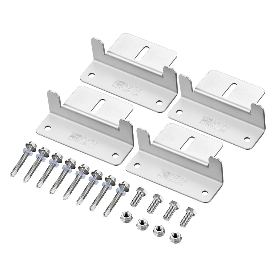 Rich Solar Solar Panel Mounting Kit, For Use With Rich Solar MEGA Series Solar Panel, 3/4 in Height - RS-ZB4C