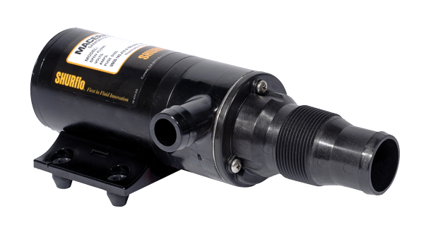 SHURflo Macerator Pump, 14 amp Rating, 13 gal Per Minute, 1-1/2 in Hose Barb Inlet/1-1/2 in NPT And 1 in Hose Barb Outlet - 3200-001