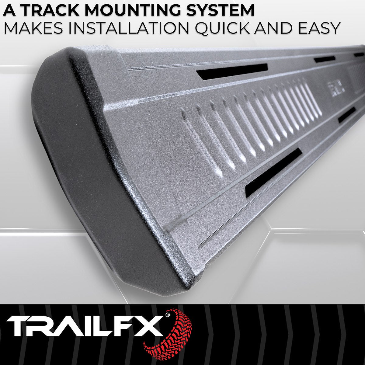 TrailFX Running Board, TrailFX A6 Series, With 6-1/2 in Wide Step Area, Titanium Black - AL6007B