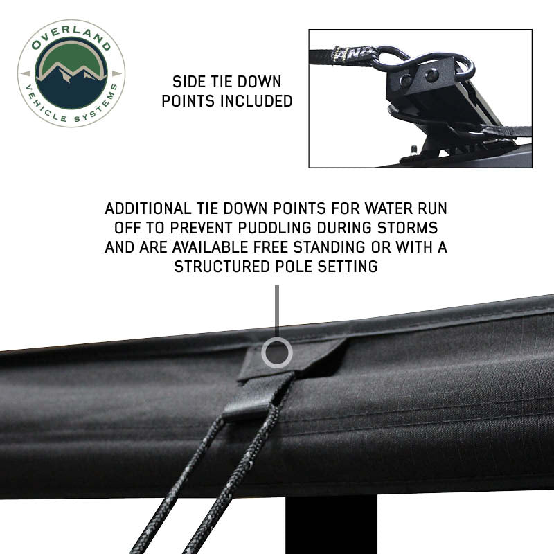 Overland Vehicle Systems Awning, 20 ft Length x 13 ft Width, Black Weather Cover - 19690002