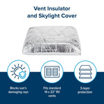 Camco Roof Vent Insulation, For 14 in x 22 in Skylight Vents, 4-1/2 in Foam With Reflective Backing, With 2 Adjustable Straps - 45197