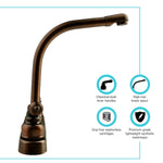 Dura Faucet Faucet, Classical Series, 10 in Hi-Rise Classical Spout, 2 Teapot Classical Handle - DF-PK210C-ORB
