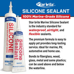Star Brite Caulk Sealant, Black, 10.1 oz Cartridge - 082123